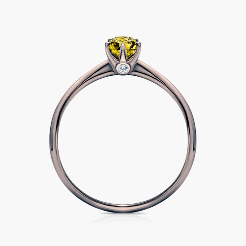 Pierścionek zaręczynowy The Journey: czarne złoto, żółty diament